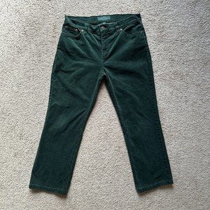 Lauren Ralph Lauren Jeans Womens 8 Petite 30x25 Classic Straight Green Corduroy